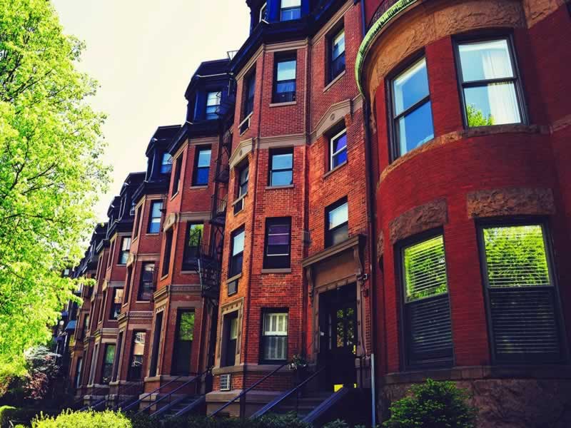 Boston brownstone townhouse exteriors