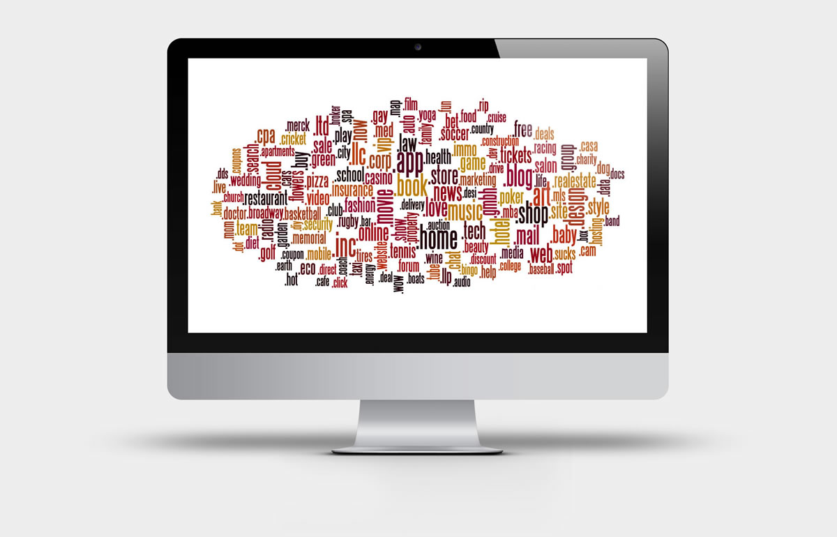 Domain name word cloud